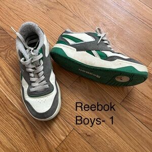 Reebok Kids' White and Green Sneakers